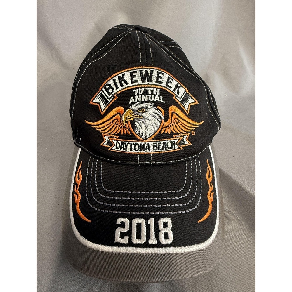 Bike Week Daytona Beach Hat Cap Strap Back Embroidered Eagle 2018 Mens Motorcycl - Picture 9 of 11